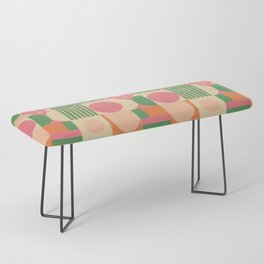 Green and pink tiles Bench