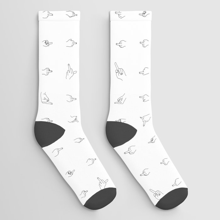 Black Middle Fingers Socks