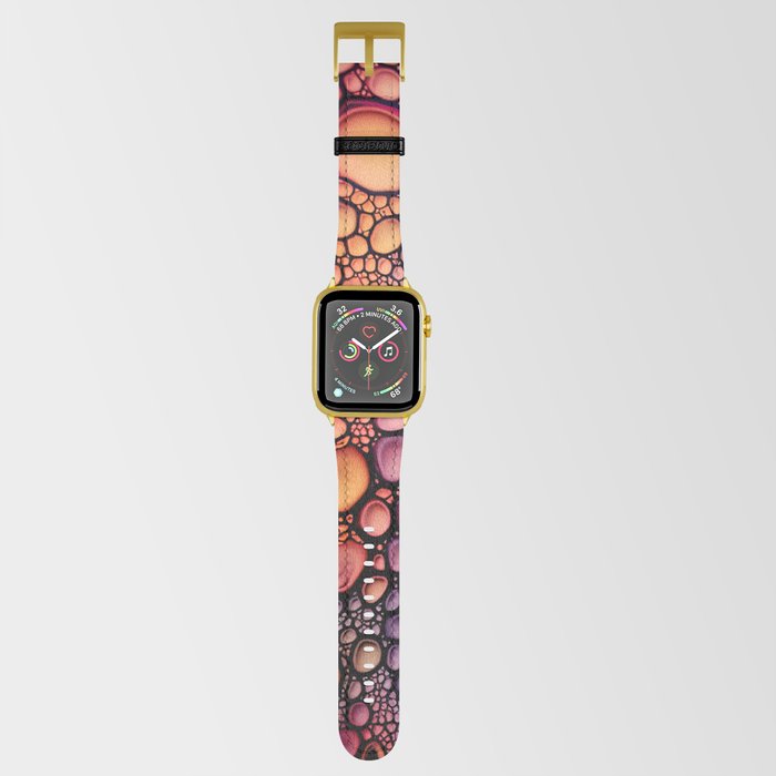 Colorful bubbles pour ink painting Apple Watch Band