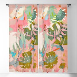 tropical home jungle abstract Blackout Curtain