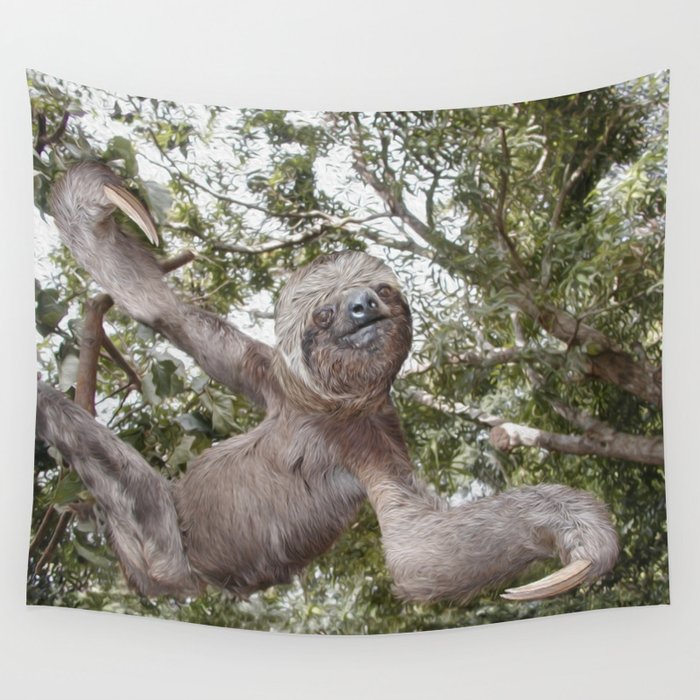 Sloth, A Real Tree Hugger Wall Tapestry