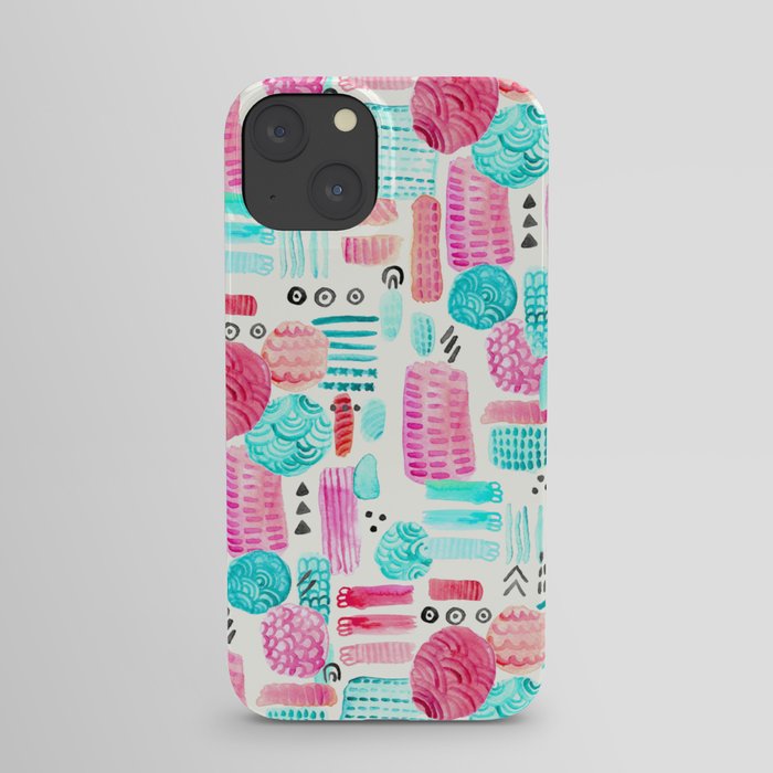 Dots, Circles and Dashes iPhone Case