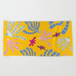 Coral Life - Joy Yellow Beach Towel