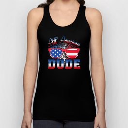 All american Dude US flag 4th of July Unisex Tank Top