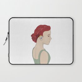 Girl using a hearing aid Laptop Sleeve