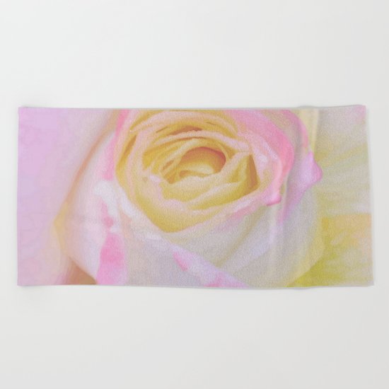 Pink Rose Vector Beach Towel