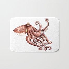 Octopus (Octopus vulgaris) Bath Mat | Nature, Ink, Cephalopod, Marinebiology, Octopusdesign, Seaanimal, Other, Octopusvulgaris, Octopus, Marineanimal 