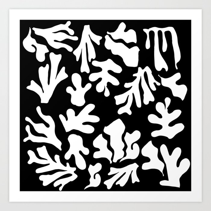 Black Aesthetic Matisse Pattern Art Print by EDMproject