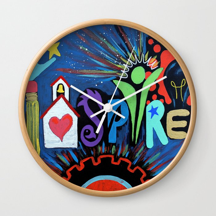 INSPIRE - Educational school teacher painting Wall Clock