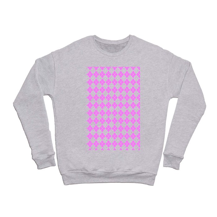 Light Magenta Pink Argyle Diamond Pattern Crewneck Sweatshirt