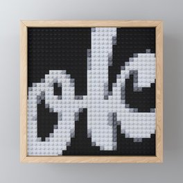 OK lettering in Legobricks Framed Mini Art Print