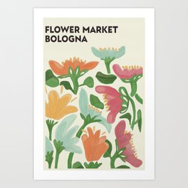 Flower Market Bologna Art Print
