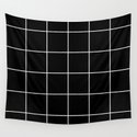 white grid on black background - Wandbehang