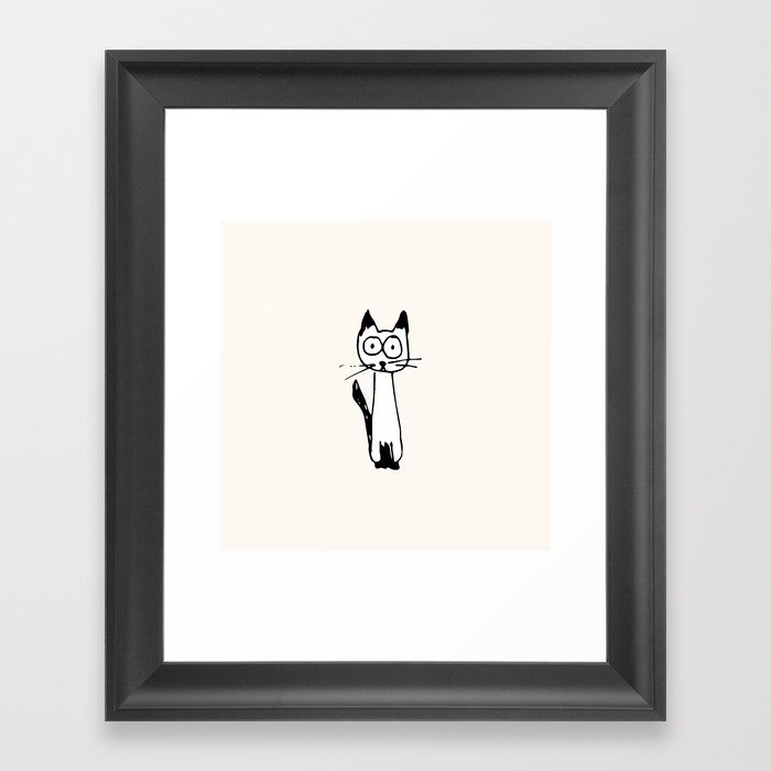 Hey it's a cat! Framed Art Print