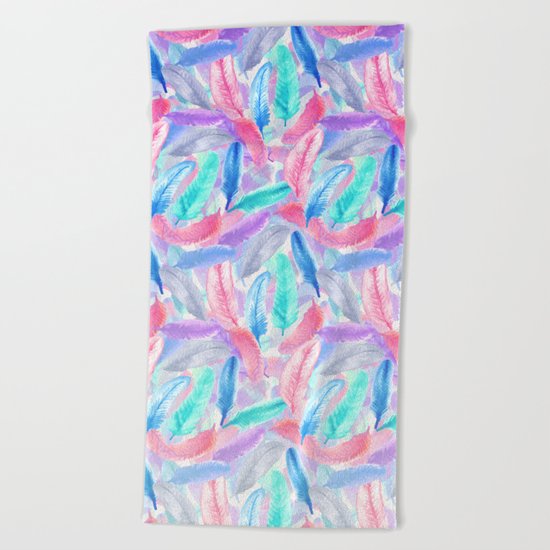 Falling Feathers Beach Towel