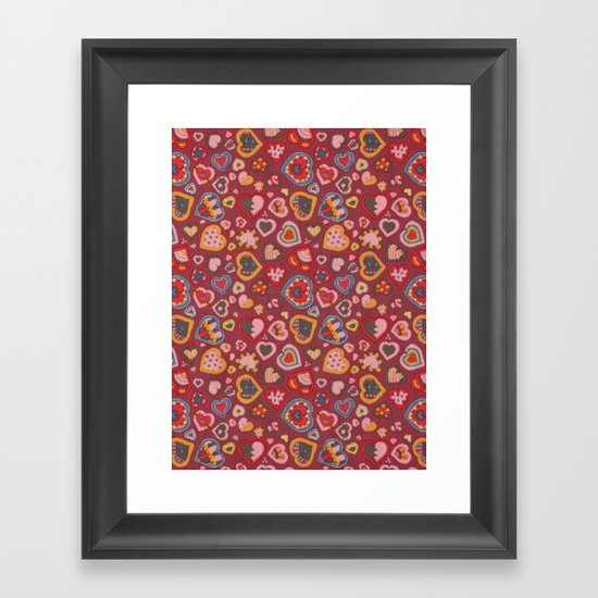 I Heart Patterns Framed Art Print