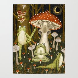 mushroom forest yoga Poster