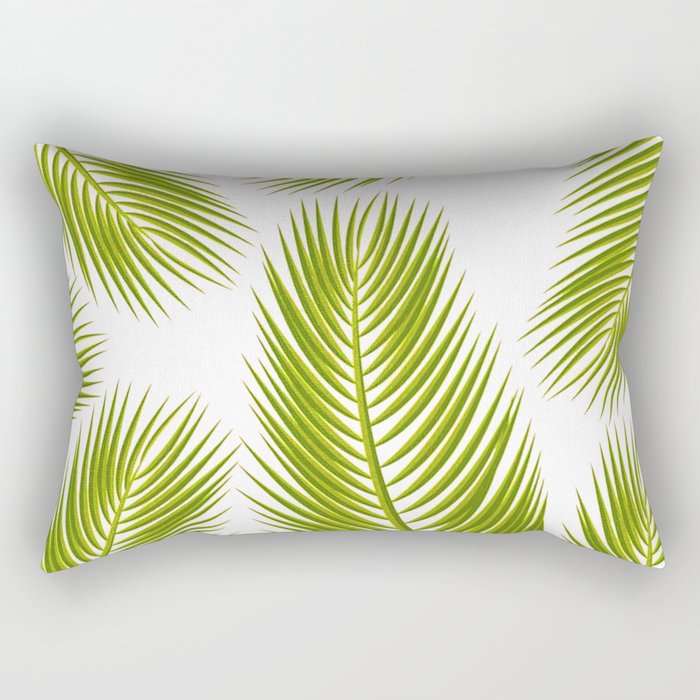Tropical Green Palm Tree Leaf  Rectangular Pillow