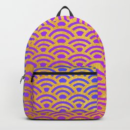 Vibrant Pink Purple Ombre Mermaid with Gold Scales Backpack