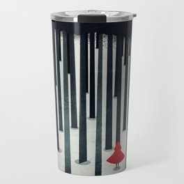 little hood in the snowy forest Travel Mug