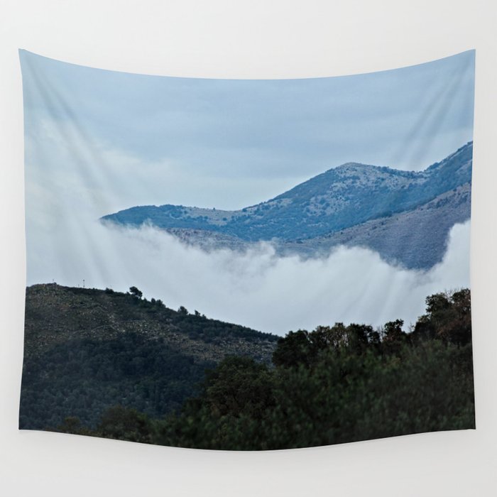 Hills Clouds Scenic Landscape 5 Wall Tapestry