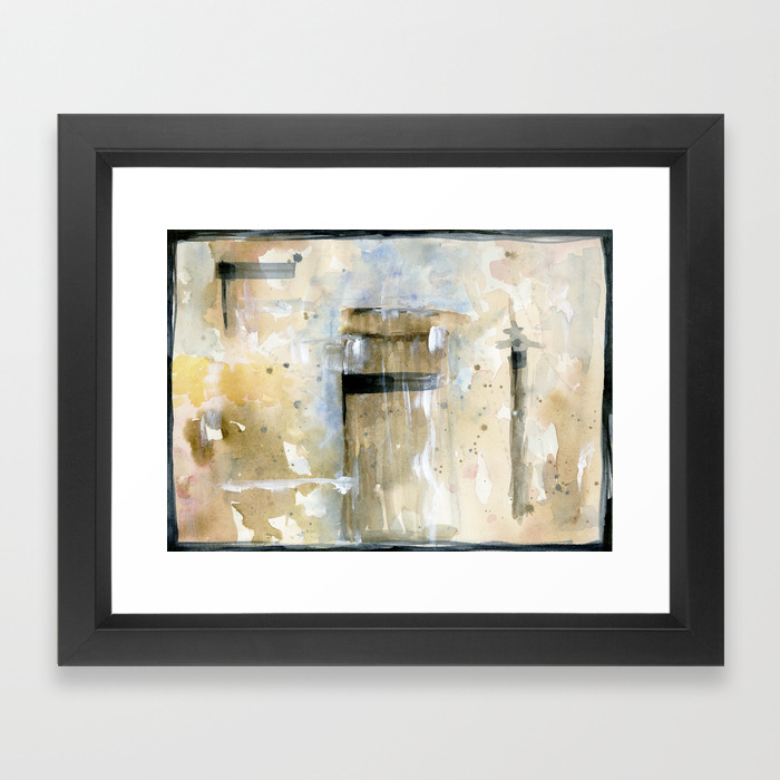 Antigua In Blue Latin America Abstract Watercolor Series Framed