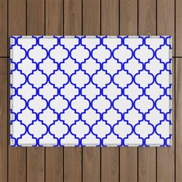 Moroccan Trellis (Blue & White Pattern) Outdoor Rug