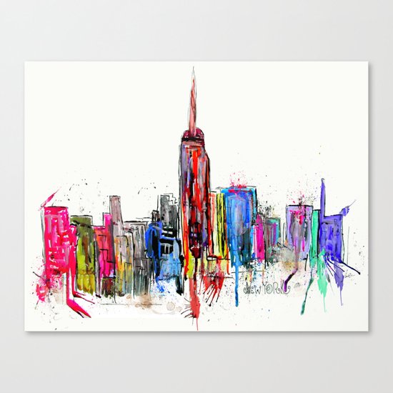 new york inked Canvas Print