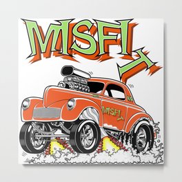 MISFIT rev 1 Metal Print | Vector, Digital, 41Willysgasser, Classicgasser, Dragracer, Graphicdesign, Illustration, Hotrod 