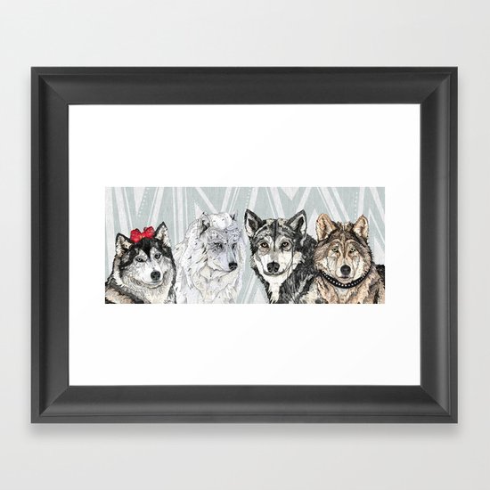 Wolf Family Portrait Framed Art Print