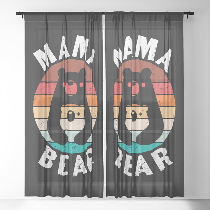 Mama Bear Vintage Sheer Curtain