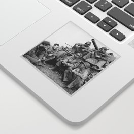 Ernie Pyle Speaking With A Tank Crew - WW2 Anzio - 1944 Sticker