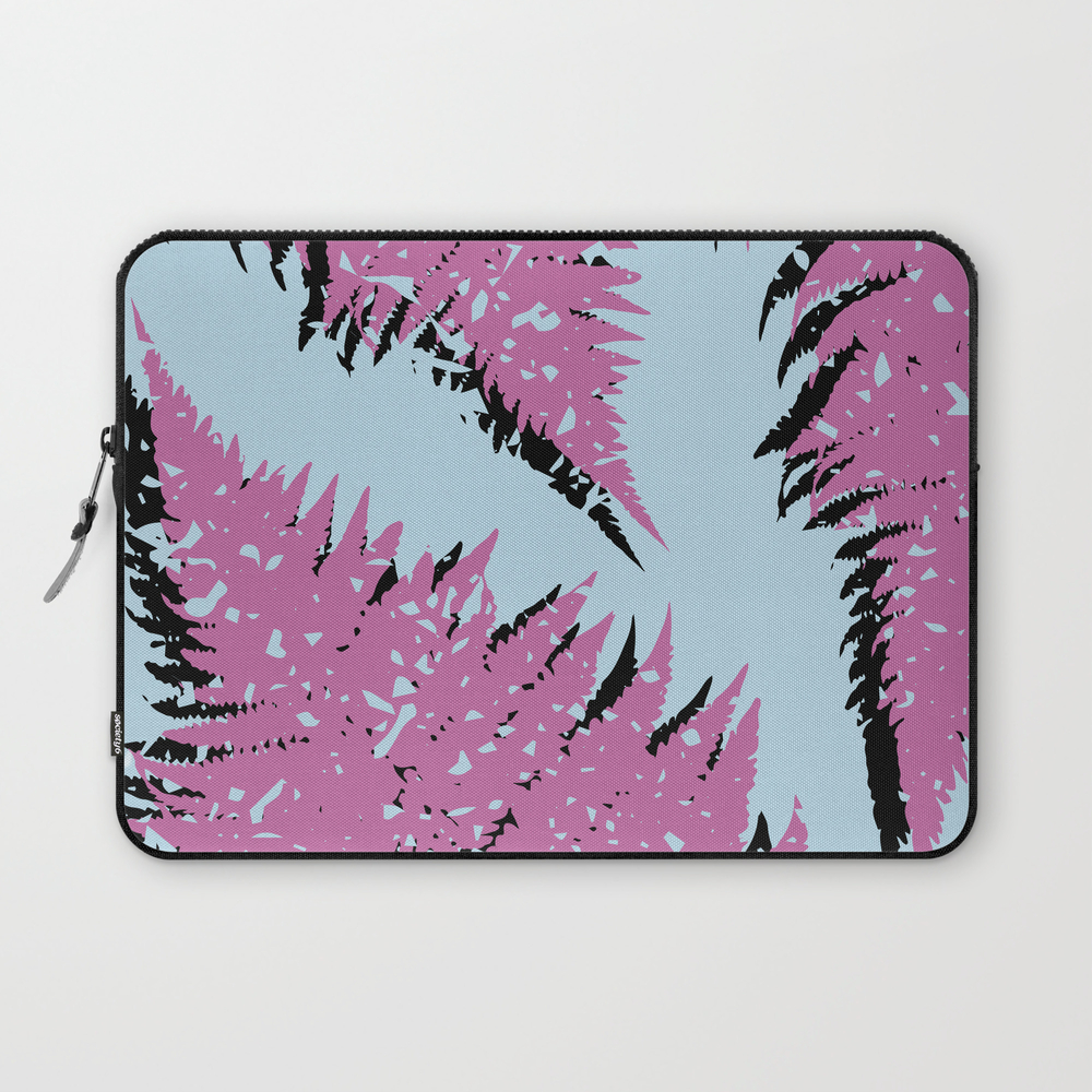 Pink Ferns Laptop Sleeve by madebymehw