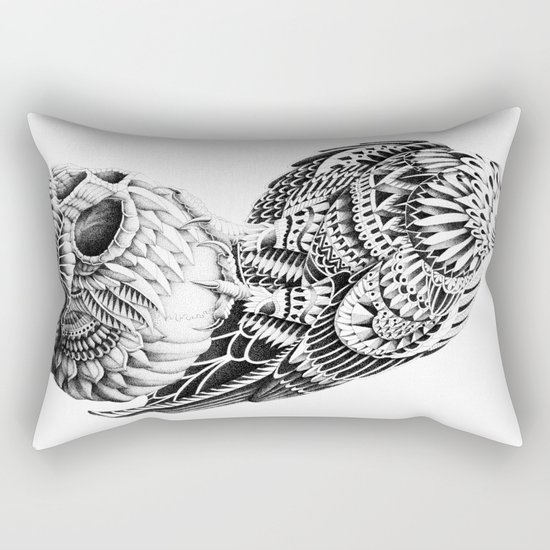 Red-Tail Skull Rectangular Pillow
