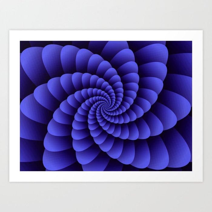 Trippy Nautilus Purple Swirl  / Nautical Swirl Digital Design Art Print