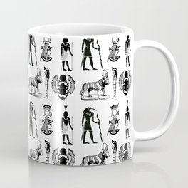 Ancient Egypt  Symbols in Black and White Pattern Coffee Mug