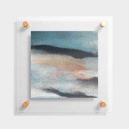Dawn: a minimal abstract acrylic piece in pink, blues, yellow, and white Floating Acrylic Print