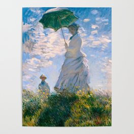 Woman With A Parasol Claude Monet Poster