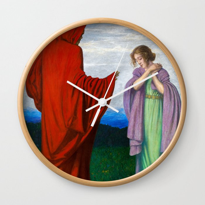 The Death and the Girl, 1912 by Friedrich Konig Wall Clock
