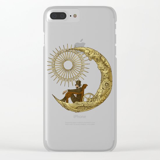 Moon Travel Clear iPhone Case