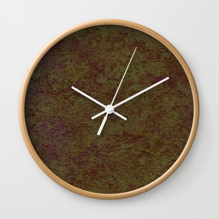 Abstract rusty brown retro green Wall Clock