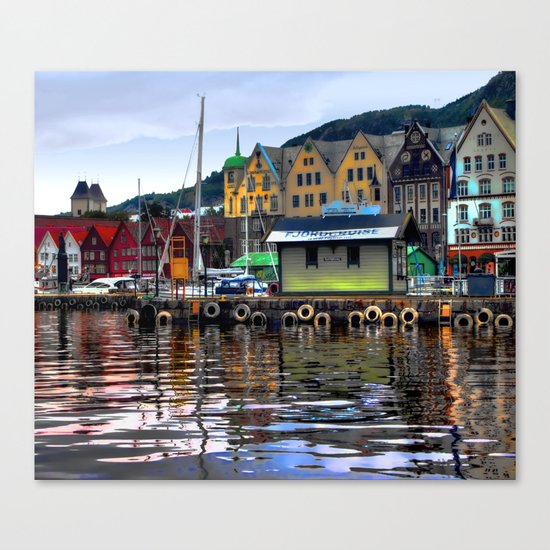 Bergen Harbour Canvas Print