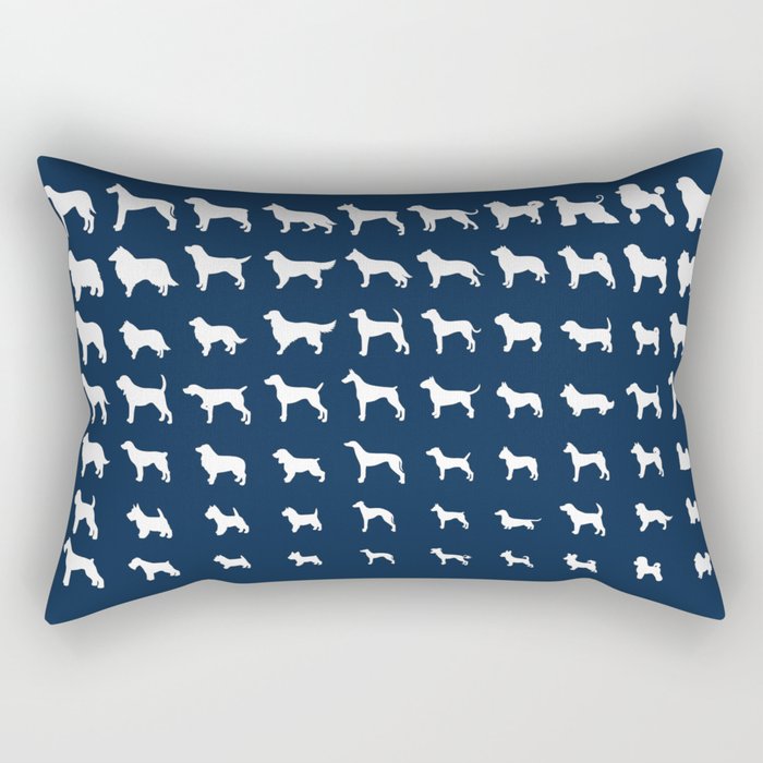 All Dogs (Navy) Rectangular Pillow