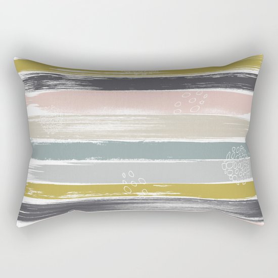 Fragments, Brushstrokes and Circles Rectangular Pillow