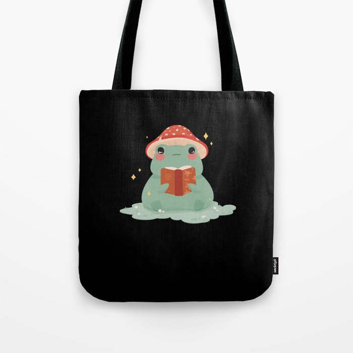 Cottagecore Aesthetic Frog paly banjo Tote Bag