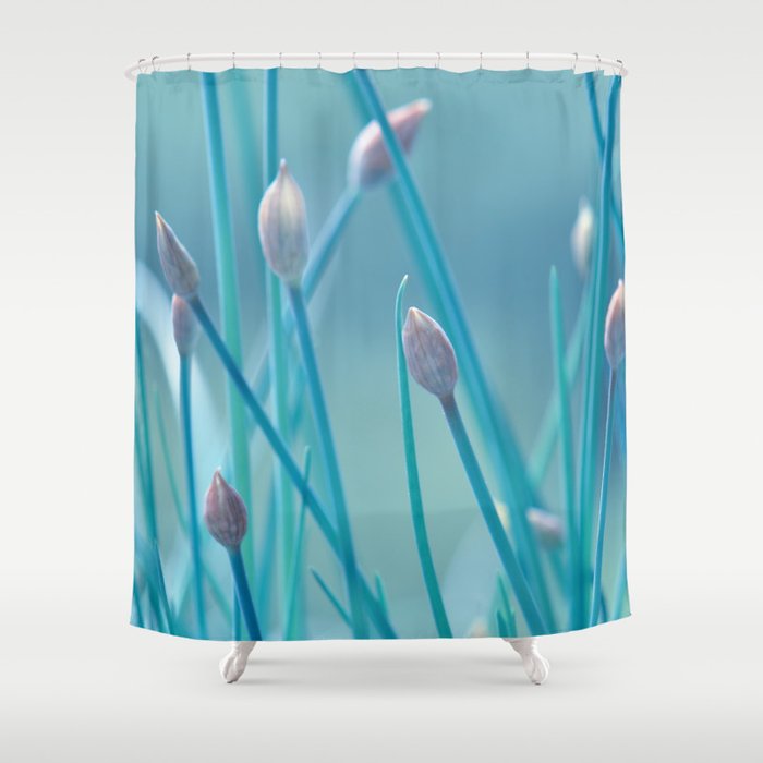 Allium Turquoise 95 Shower Curtain By Atteloi Society6 Allium Turquoise 95 Shower Curtain