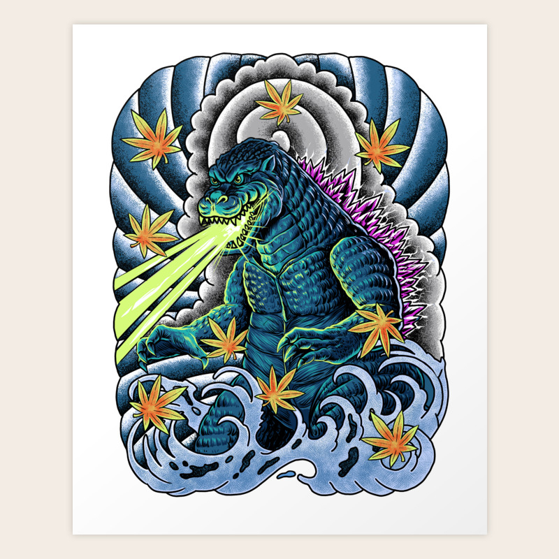 king of monster japanese tattoo Art Print by polkadothero | Society6