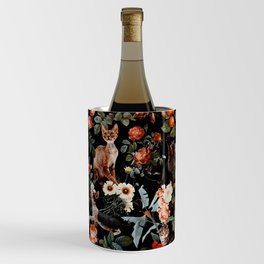 Cat and Floral Pattern II Wine Chiller