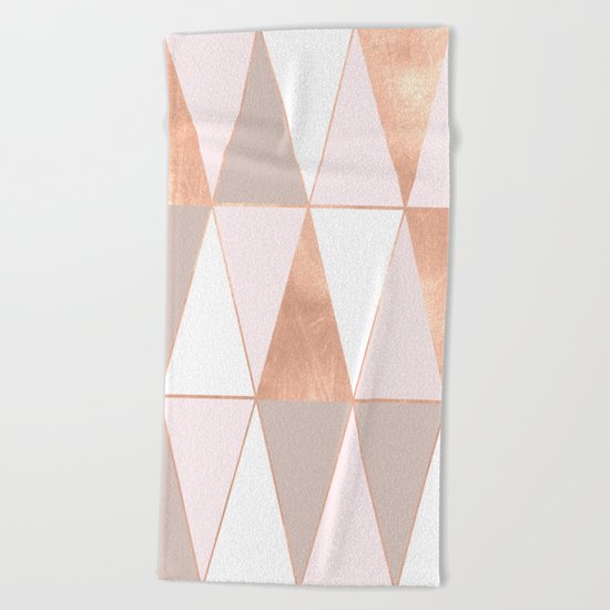 GEO TIKKI - ROSEGOLD PASTEL Beach Towel