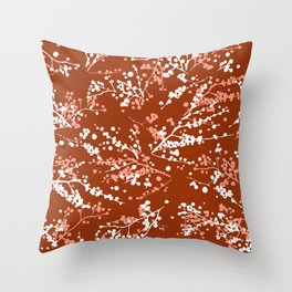 Berii Ni: Chinese Red + Coral Pop Throw Pillow